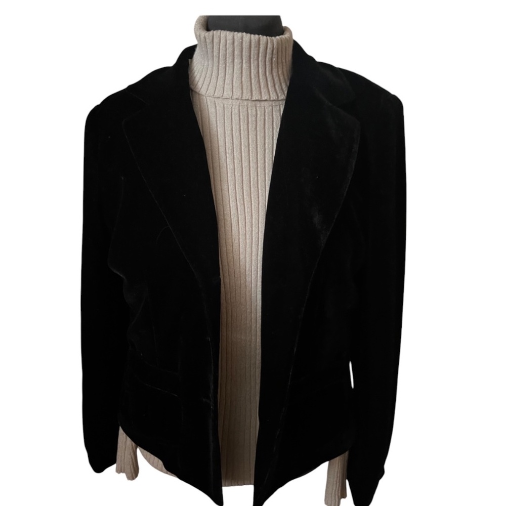 Jacket Blazer Black Velvet/Velveteen SZ Large Susan Lewis Elegant Gorgeous Party
